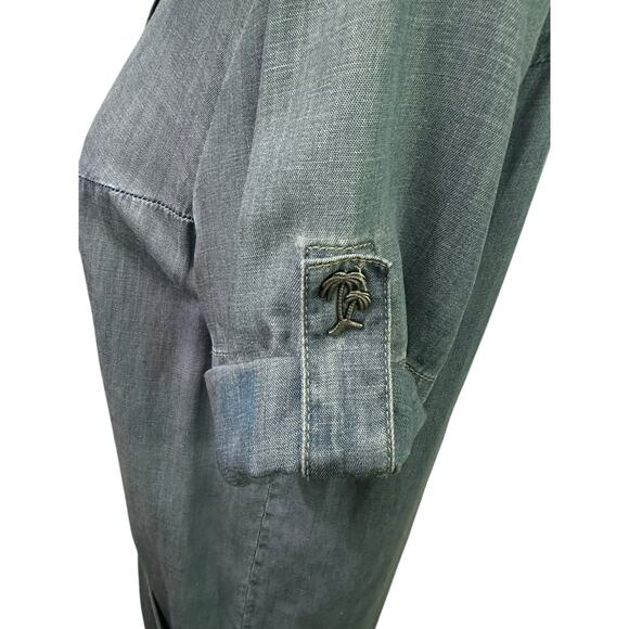 ALLSAINTS Women's Calla Bay Chambray Calla Bay Linen Blend Shirt Dress Beach 4 - Picture 8 of 16